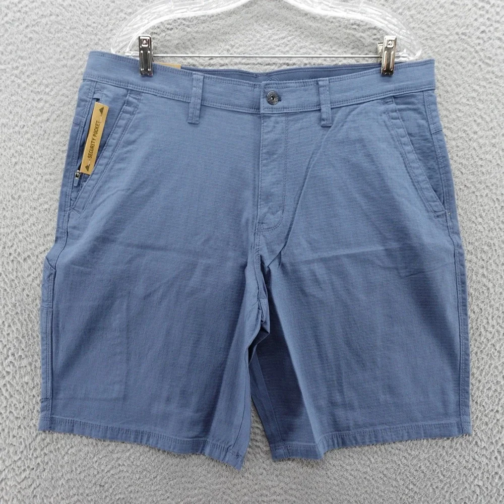 Weatherproof Mens 36W Blue Utility Stretch Ripstop Shorts Stretch Cargo NEW